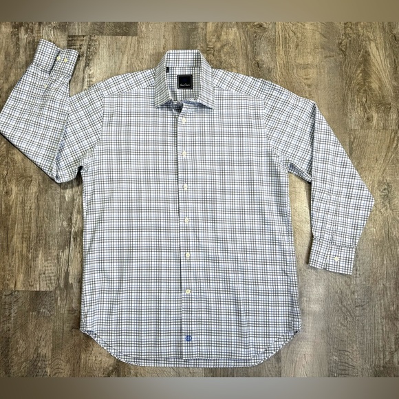 David Donahue 💎 Men’s Long Sleeve Dress Shirt Size 15 1/2 32/33 - Picture 3 of 14